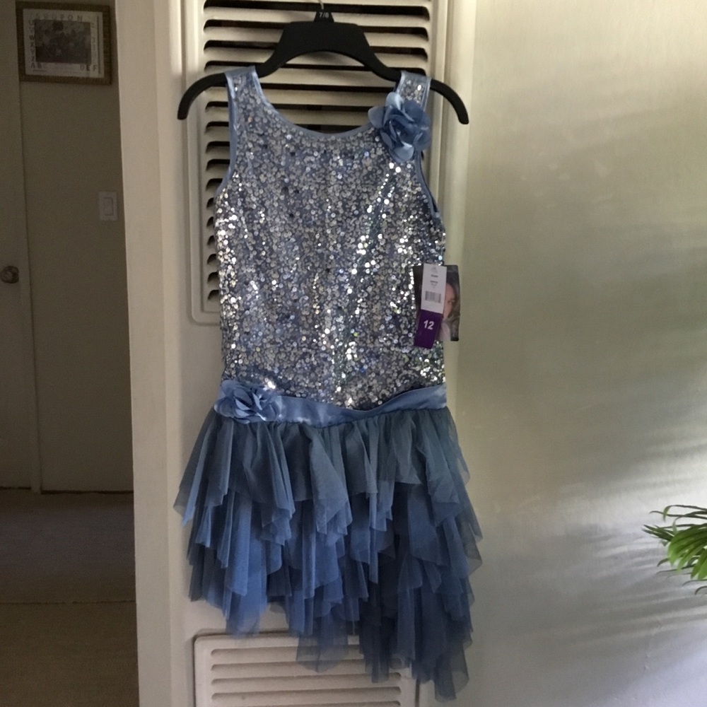 Sparkling Blue Sequin Kids dress size 12